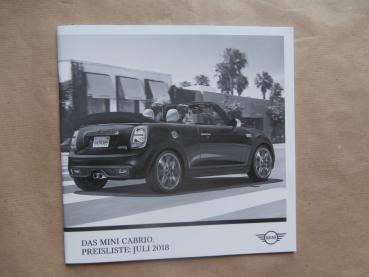 Mini Cabrio F57 One Cooper +S +D +SD +Yours Designprogramm Juli 2018