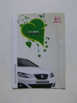 Seat Ibiza Ecomotive Flyer Prospekt Dezember 2008 NEU