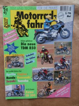 Motorradfahrer 5/1996 Aprilia Pegaso 650 vs. Cagiva 600 W 16 vs. Honda Dominator NX 650