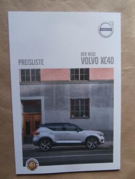 Volvo XC40 Preisliste T3 T4 +AWD T5 AWD D3 +AWD D4 AWD 18.April 2018