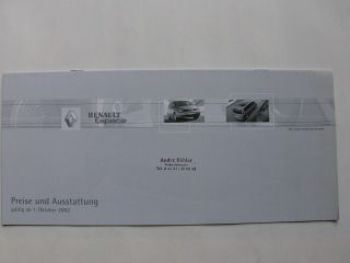 Renault Espace Preisliste 1.Oktober 2002 NEU