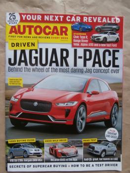 Autocar 15.3.2017 Jaguar I-Pace, BMW M5 E60 Buying Guide,McLaren 650S,Audi Q5,A4,DS3 Performance,Focus RS,