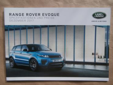 Range Rover Evoque Typ L538 Spezifikationen und Preise Dezember 2017