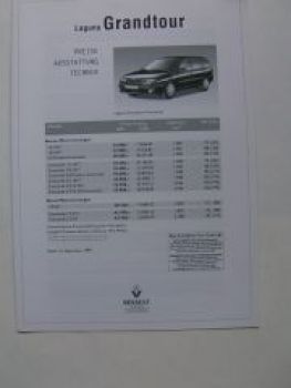 Renault Laguna Grandtour Preisliste +Concorde +Diesel 9/1999 NEU