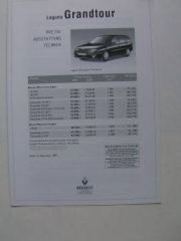 Renault Laguna Grandtour Preisliste +Concorde +Diesel 11/1999 NE