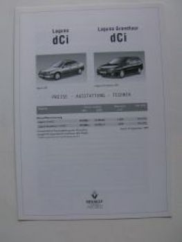 Renault Laguna dCi +Grandtour Preisliste 14.September 1999