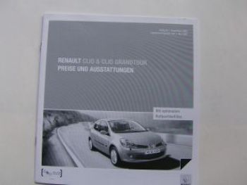 Renault Clio & Grandtour Prospekt 9/2008 +Preise 5/2008
