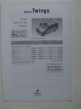 Renault Twingo Preisliste +Liberty +Metropolis +Initiale 3/1999