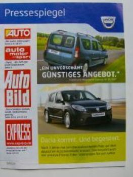 Dacia Pressespiegel Logan Sandero NEU