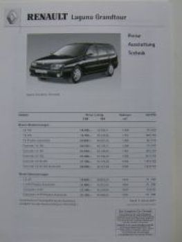Renault Laguna Grandtour +Concorde Preisliste 2.Januar 2001 NEU
