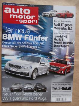 ams 16/2016 Audi TT vs. SLC,Seat Ateca vs. Tiguan vs. Kuga,i30,Mazda6, Talisman,Superb,Fiat 124 Spider,Clio,718 Cayman S