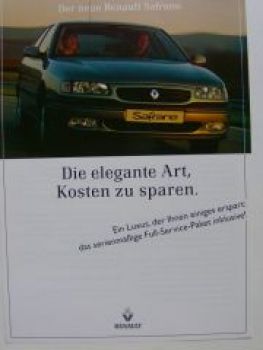 Renault neue Safrane Full-Service-Paket Prospekt 9/1996