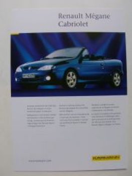 Renault Megane Cabriolet Karmann Prospektblatt NEU Typ BA
