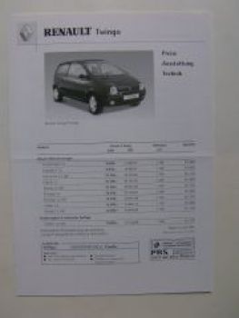 Renault Clio +Cinetic Preisliste 15.Juli 2001