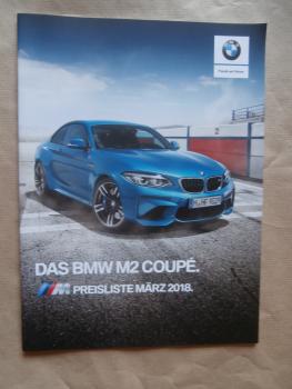 BMW M2 Coupé F87 Preisliste März 2018