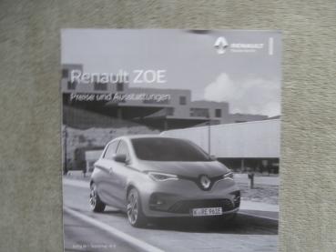 Renault Zoe Preise & Ausstattungen 1.September 2019 R110 R135 41kw 52kw