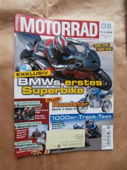 Motorrad 5/2008 BMW F800 R,Ducati Hypermotard 1100 vs. KTM 990 Supermoto,Honda Fireblade vs. Kawasaki ZX-10R