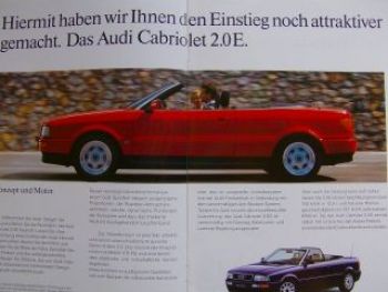 Audi Cabriolet 2.0E Prospekt März 1993 Rarität