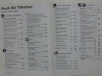 Audi 80 Tilbehör 1992-95 Preisliste Dänemark September 1997