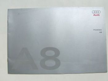Audi Preisliste A8 Oktober 2005 Rarität