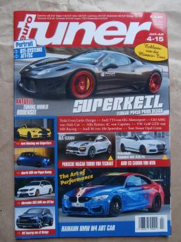 euro tuner 4-2015 Hmann M4 Art Car,Prior Design Ferrari PD458, MTM S3 Cabrio, Techart Macan Turbo, Geiger Mustang,