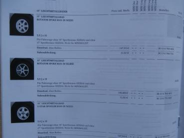 Mini Original Leichtmetallräder Preisliste gültig bis 28.2.2018 F55 F56 F57,R56,Paceman,Countryman,Coupé Roadser,Clubman