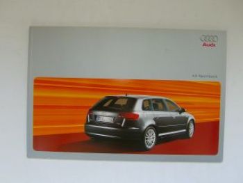 Audi A3 Sportback Prospekt August 2004 NEU
