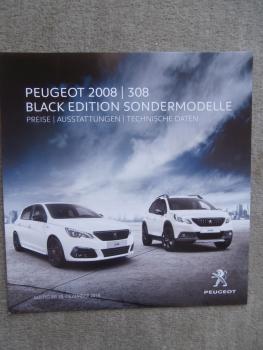 Peugeot 2008 +308 Black Edition Preisliste 19.Dezember 2018