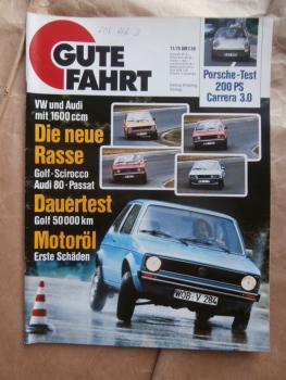 Gute Fahrt 11/1975 Porsche 911 Carrera 3.0,Audi 80L mit 55 PS,KW Weinsberg LT, Westfalia LT,Gérard LT28,