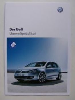 VW Golf6 Umweltprädikat Prospekt September 2008 NEU