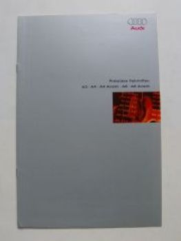 Audi Preisliste Fahrhilfen A3 A4 +Avant A6 +Avant September 1999