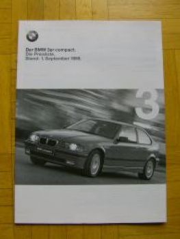 BMW Preisliste 3er Compact E46 1999 +Edition+Sport Limited Editi