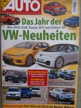 Auto Strassenverkehr 4/2019 Seat Tarraco 2.0TDI 4Drive,Vergleich Jeep Compass 1.4MA vs. Grandland X 1.2DI Turbo vs. Karoq 1.5TSI ACT