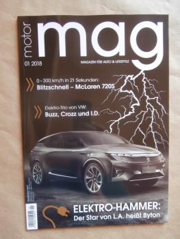 motor mag 1/2018 Bizz,Crozz und I.D. McLaren 720S,Byton,VW up GTI, Seat Arona,Opel Insignia,VW Arteon,Jaguar XJ,Cayman GTS,