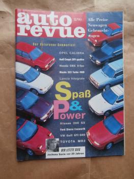 auto revue 8/1990 Opel Calibra, Audi Coupé 20V quattro, Honda CRX V-Tec, Mazda 323 Turbo 4WD,Lancia Integrale