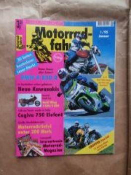 Motorradfahrer 1/1995 BMW R850R, Cagiva 750 Elefant