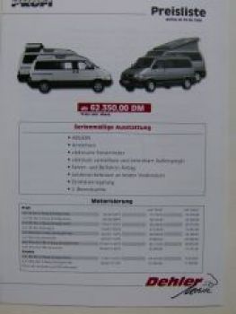 Dehler Mobile VW T4 Profi Preisliste August 1998