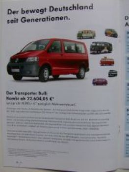 VW Jubiläums Transporter T5 T4 T3 T2 T1 Prospekt 9/2007