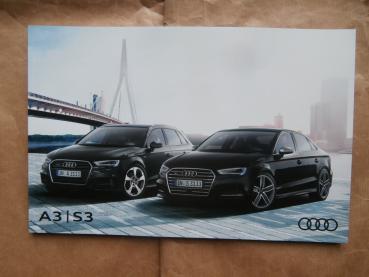 Audi A3 +S3 Sportback Cabriolet Limousine Prospekt Juni 2016 NEU