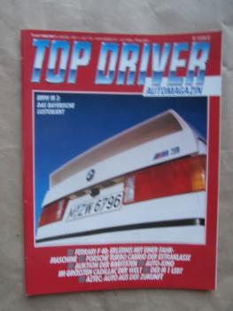Top Driver 7/1988 Ferrari F40,BMW M3 E30,Audi 200 quattro Typ44,AHG M1 E26,Oldsmobile Toronado Trofeo,