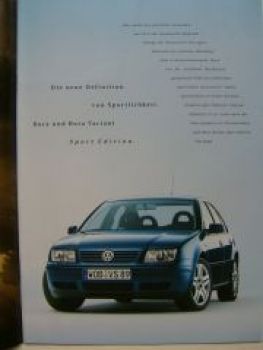VW Bora +Variant Sport Edition Prospekt 1J2 1J6 Dezember 2001