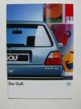VW Golf Prospekt 19E +GTD +Sonderextras Januar 1988