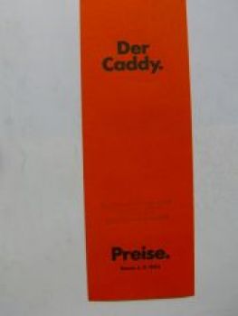 VW Caddy Typ 14 Prospekt Januar 1983 Rarität