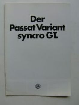 VW Passat Variant 32B syncro GT Prospekt Februar 1985