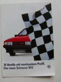 VW Scirocco 16V (53B) Prospekt August 1985 Rarität