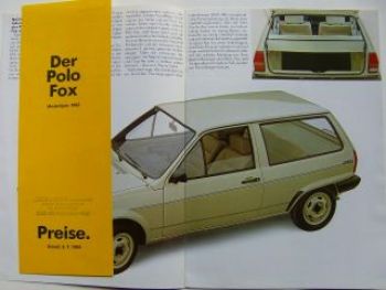VW Polo Fox Typ 86C Steilheck September 1984