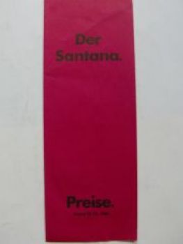 VW Preisliste Santana 32B 14.12.1981