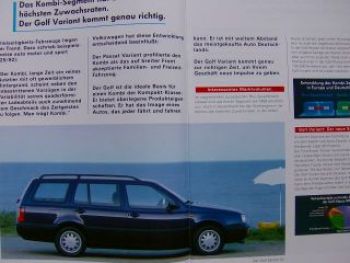 VW Produktinformation Golf3 Variant 1H5 intern Verkauf