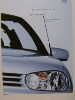 VW Preisliste Golf4 Cabriolet 1E7 November 1999 NEU