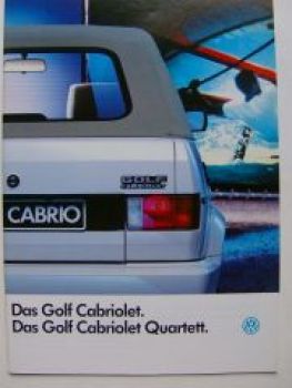 VW Golf1 Cabriolet +Quartett Prospekt Januar 1988 Typ 155